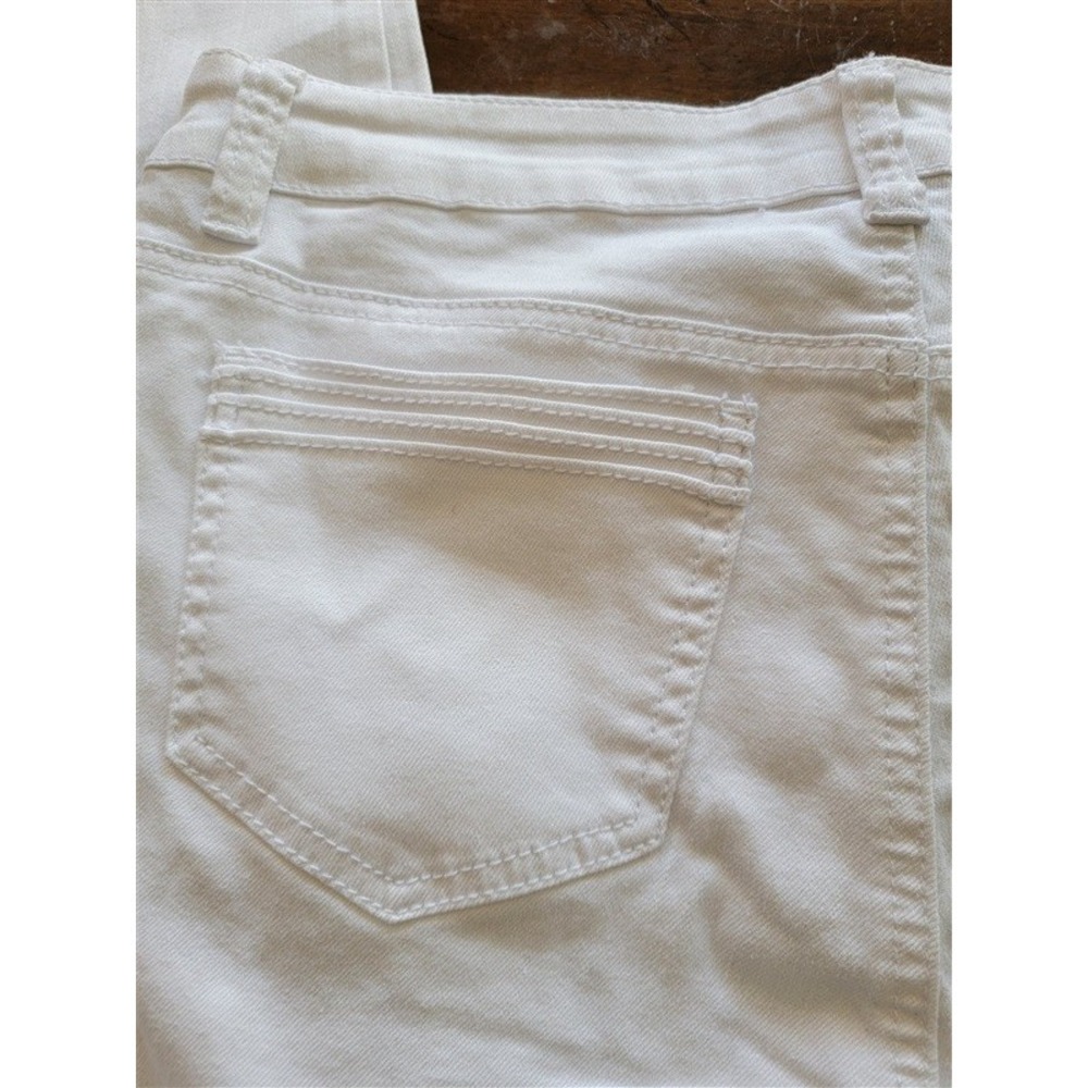 NWOT Kate & Mallory 8 Stretch Denim Tuxedo Ribbon Jeans White 121560